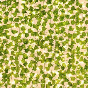 168Ft 24 Pack Fake Vines with Lights, Ivy Garland Fake Leaves with 200 LED